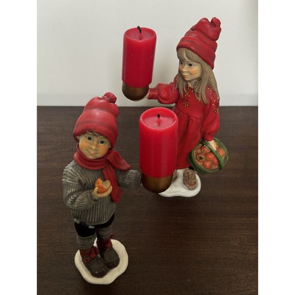 Carl Larsson Britta Apple Girl & Brother Candle Holder Candy Designs Norway - Picture 2 of 16